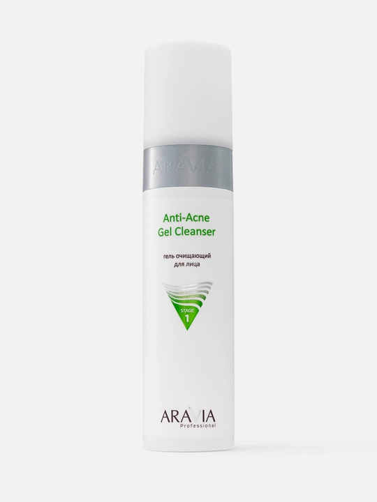 Гель для лица очищающий ARAVIA PROF ANTI-ACNE для жирной и проблемной кожи лица 250 мл - 