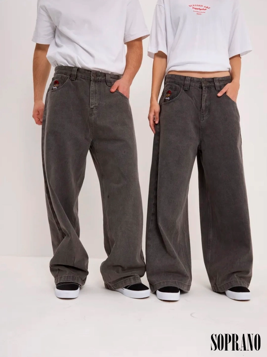 Chill Boy keng baggy jinsilar, erkaklar, ayollar va o‘smirlar uchun, o‘lchamlar XXXS–XL