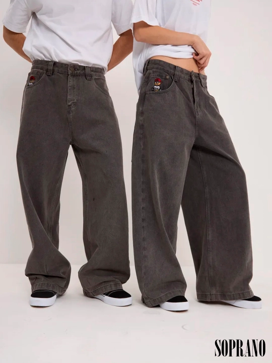 Chill Boy keng baggy jinsilar, erkaklar, ayollar va o‘smirlar uchun, o‘lchamlar XXXS–XL