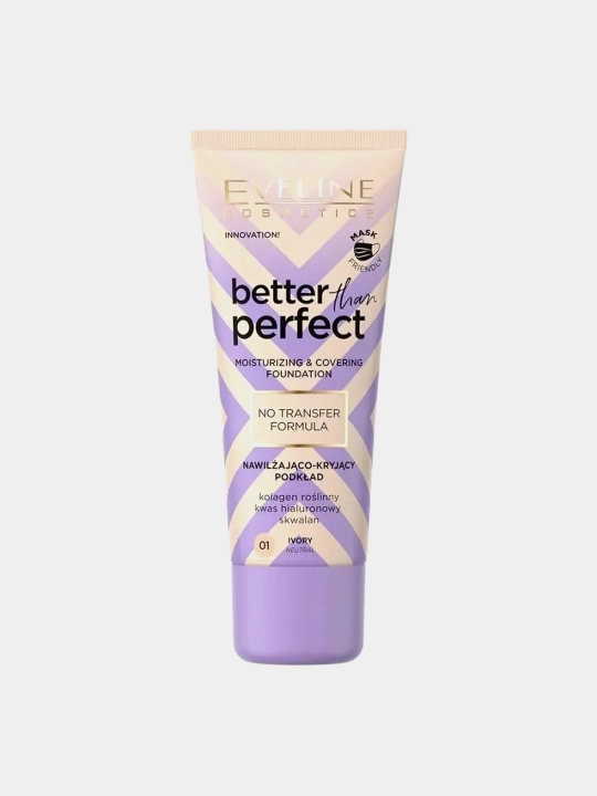 Eveline Better Than Perfect №01 Ivory doimiy namlovchi suyuq tonal asos 30 ml