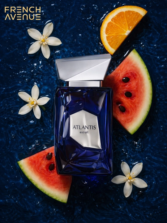Uniseks atir French Avenue Atlantis Extrait dengiz shabadasi va yorqin sitruslar ifori