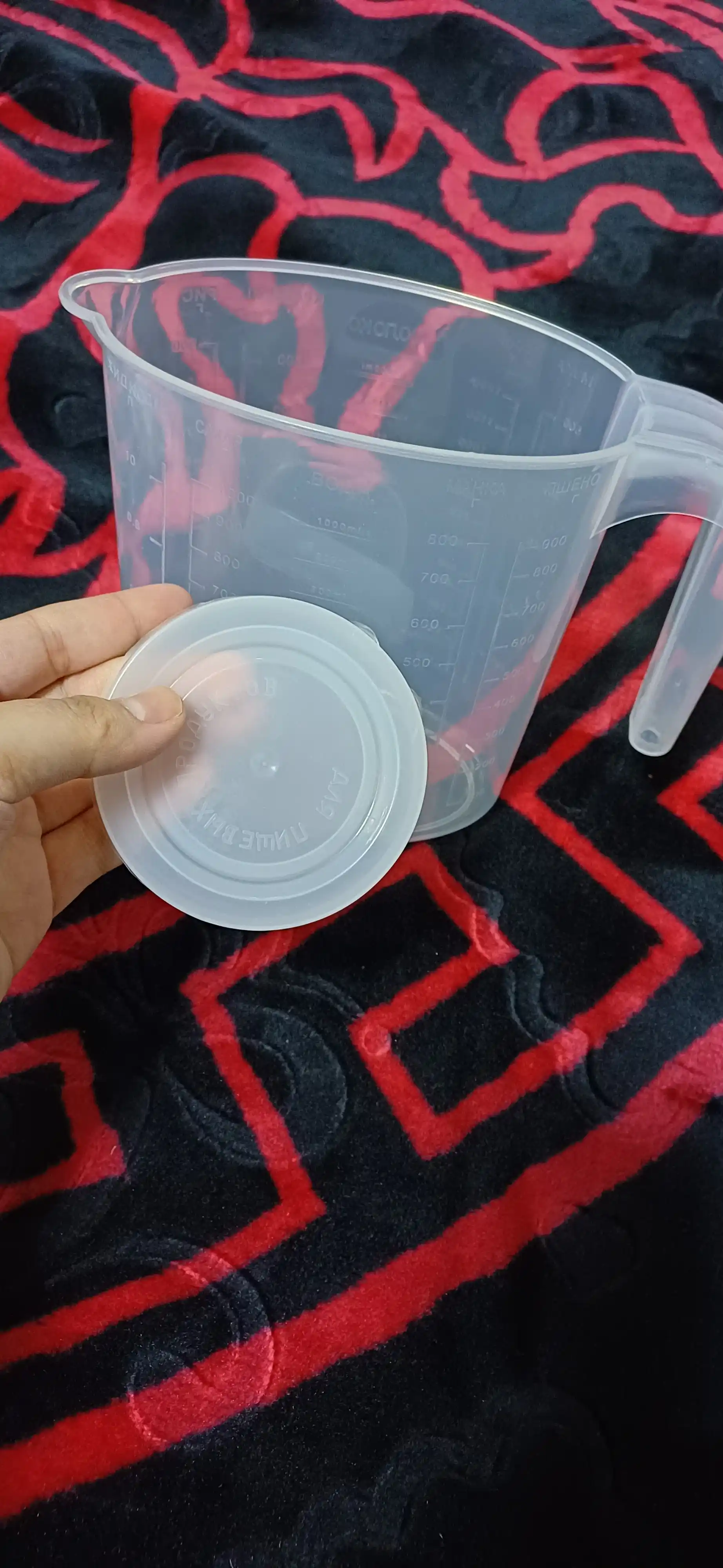 Plastmassa o‘lchov idishi, o‘lchov 0,10 litr - 0,25 litr - 0,5 litr - 1,0 litr - 1,8 litr