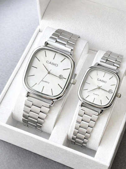 Часы для влюбленных, часы для пары, 2 в 1 — AYMAN-CAS-БЕЛЫЙ