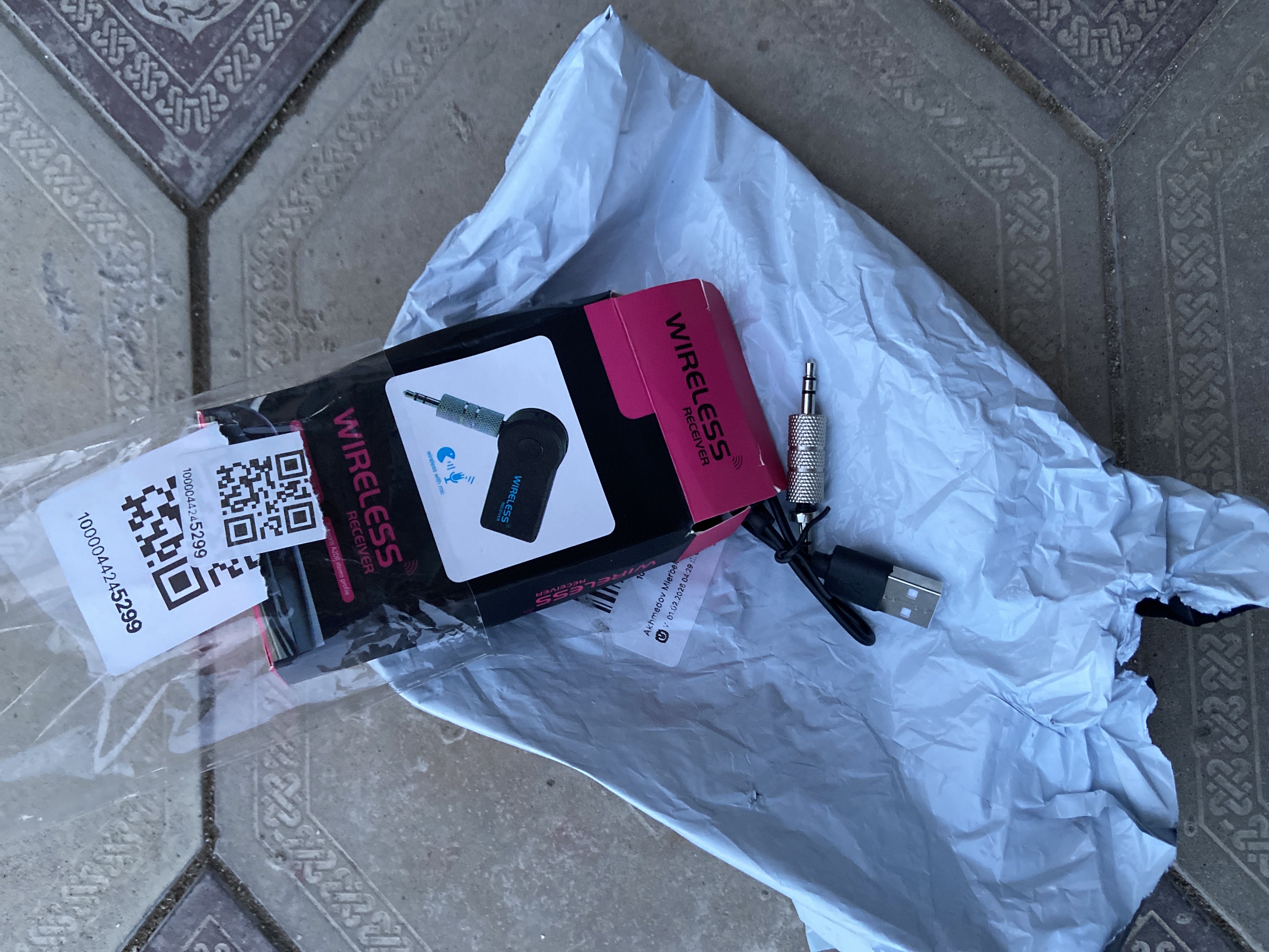 Bluetooth aux audio adapteri, 3.5 mm