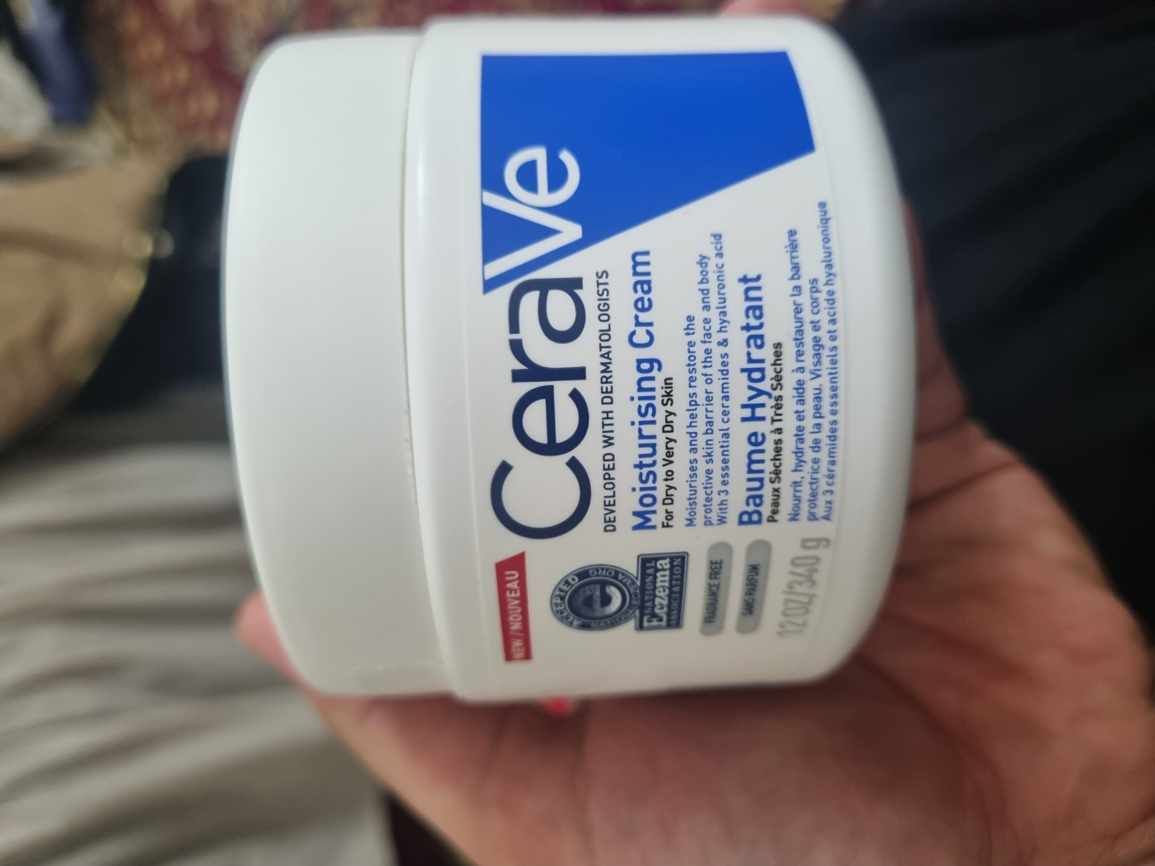 CeraVe quruq va juda quruq yuz va badan terisi uchun namlantiruvchi krem, 340 g