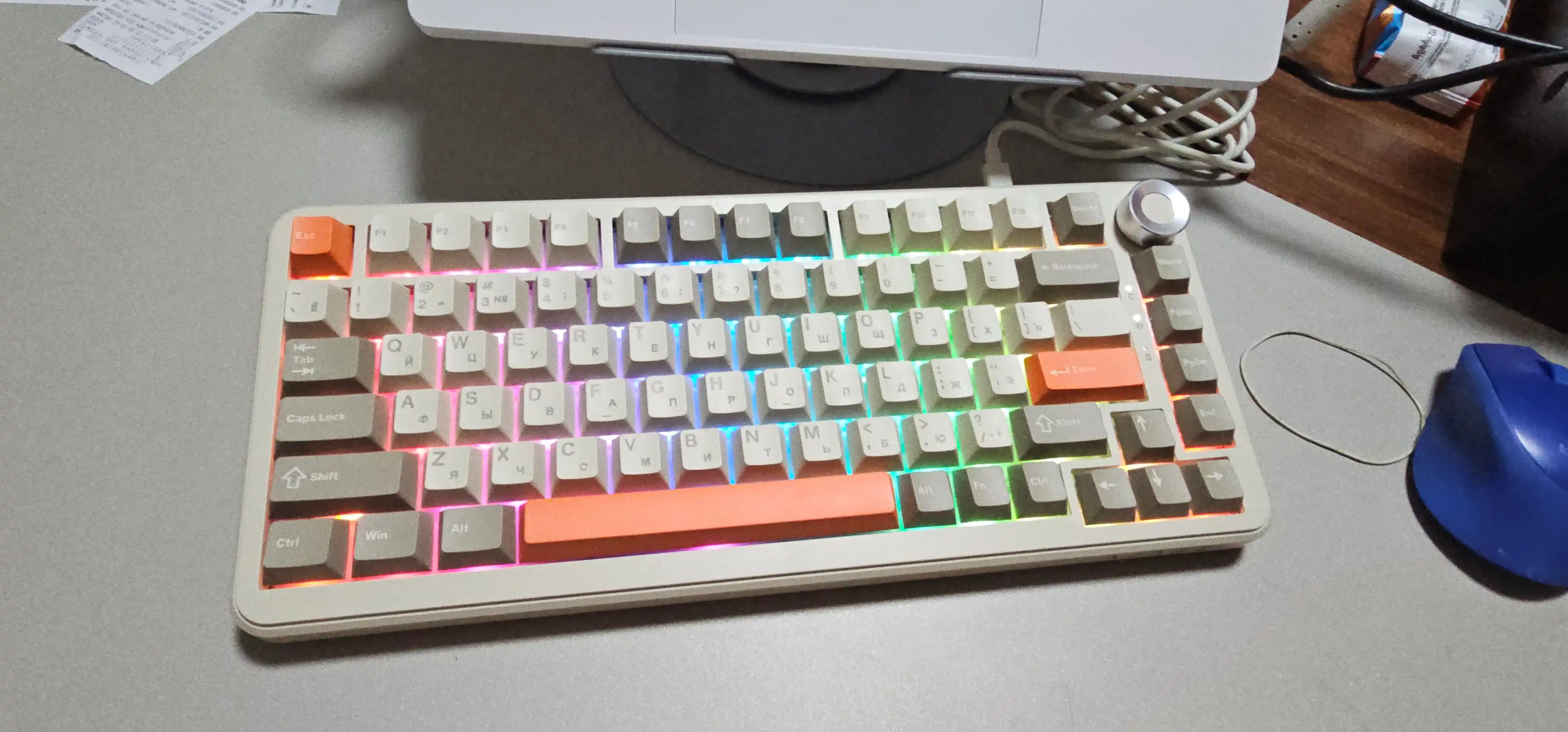 Mexanik Klaviatura AJAZZ AK820 MAX PLUS, Simsiz, Bluetooth, Geyming uchun, RGB, Hot-Swap