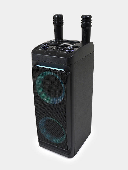 ZQS 4290 – mikrofonli portativ Bluetooth kolonka, yorqin LED chiroqlar bilan