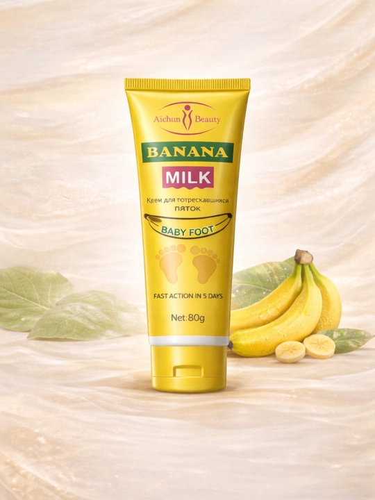 Крем для потрескавшихся пяток BANANA MILK, Baby Foot, 80 г