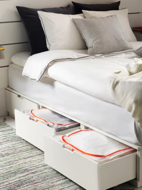 IKEA сумка органайзер для хранения вещей PARKLA, прозрачная, 55 * 49 * 19 см - 