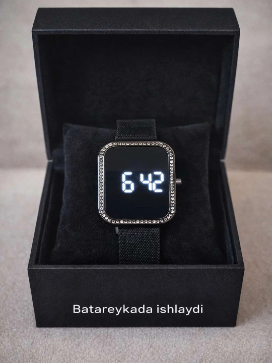 Ayollar uchun trend smart soat ,еlegant va zamonaviy dizayn, Qora rang
