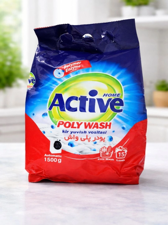 ACTIVE Home kir yuvish kukuni 1500 g avtomatik kir yuvish vositasi