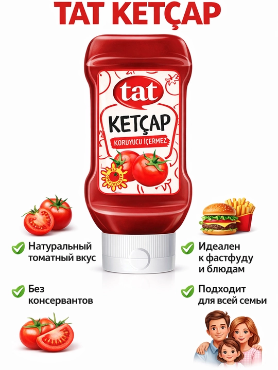 TAT Ketchup Family – Butun oila uchun tabiiy ta'm - 