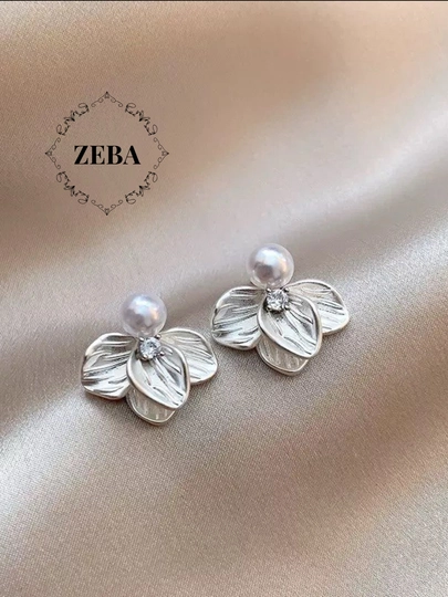Элегантные, классические серьги под жемчуг — ZEBA-ELEGEAR-ПУДР