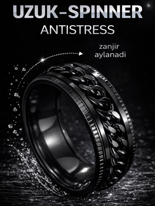Erkaklar va ayollar uchun stressga qarshi uzuk, spinner-uzuk, sovg‘a uchun mos