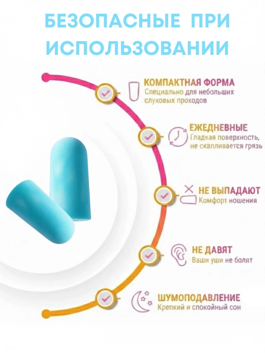 Беруши шумоподовляющие, мягкие, защита от храпа, от шума, многоразовые, в контейнере 5 пар