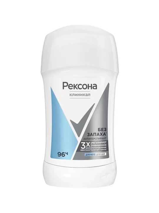 Дезодорант-антиперспирант стик Rexona Clinical Protection 2-вида, 40 мл, 96 ч