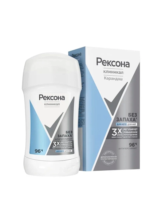 Дезодорант-антиперспирант стик Rexona Clinical Protection 2-вида, 40 мл, 96 ч
