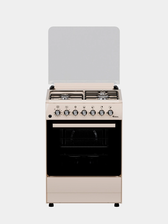 Gaz plita Ideal L350 3+1, 65 litr pech, 60×60 cm — 4 konforka, oqish