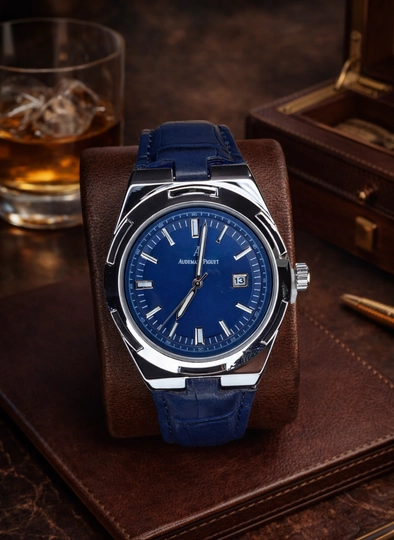 Мужские наручные часы Audemars Piguet — кварцевый механизм, элегантная и надёжная модель — YUTOP-45W0003-СИНИЙ