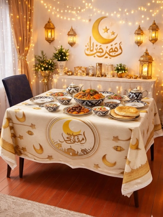 Ramazon dasturxon- - iftorlik uchun, oltin naqshli, dasturxon uchun bayram dasturxoni