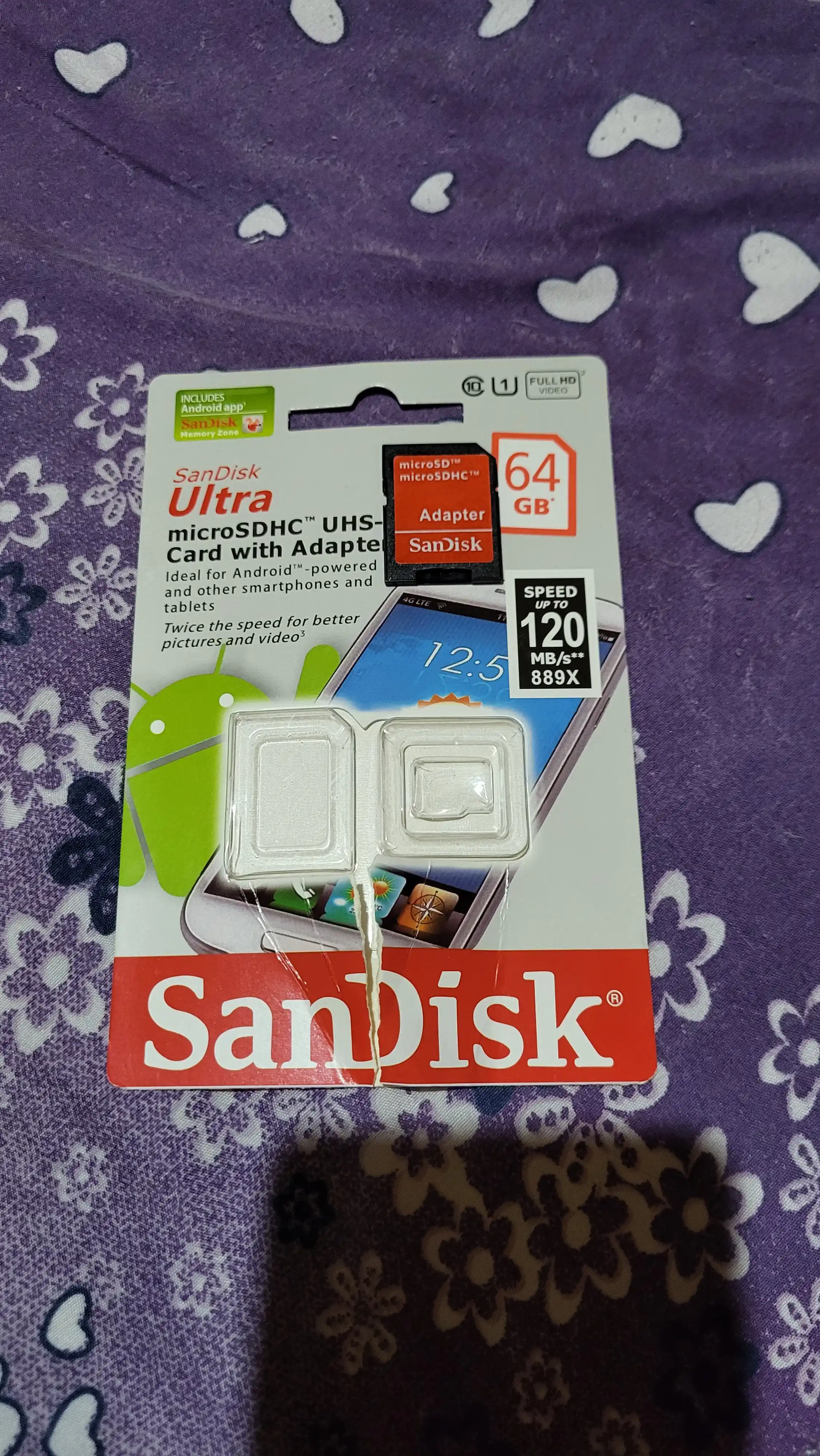Карта памяти SanDisk Ultra microSDHC UHS-I, с адаптером