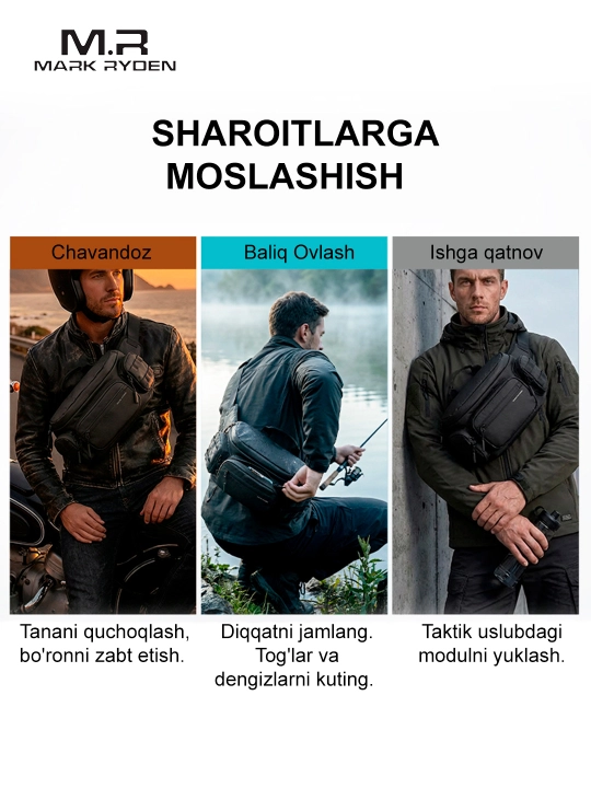 Yelkama sumka Mark Ryden MR482 erkaklar sumkasi, motosumka