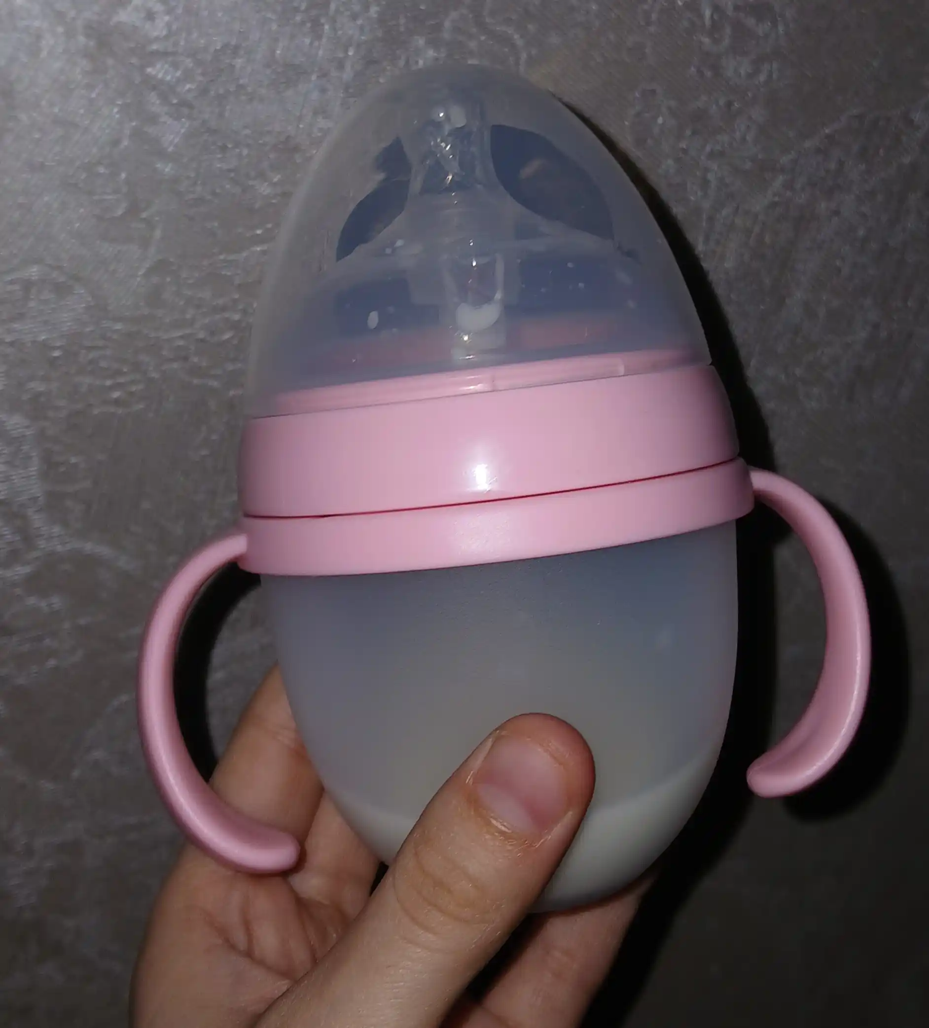 Детская бутылочка для кормления, с ручкой, силиконовая соска 150ML