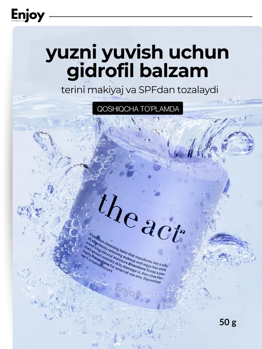 Gidrofilli balzami bilan yuz yuvish The Act, makiyaj va SPF ni olib tashlash uchun