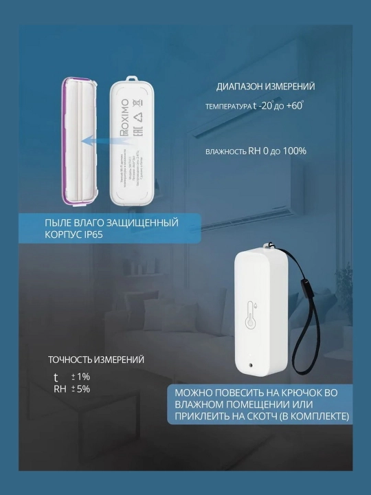 ROXIMO SWTH11 Smart Wi-Fi harorat va namlik sensori