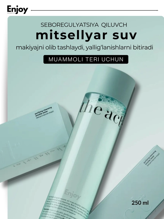 Miselyar suvi The Act, makiyajni olib tashlash uchun, bazaviy va muammoli teri uchun
