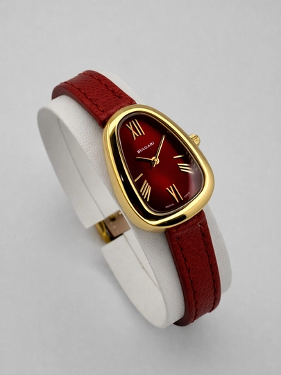 Женские наручные часы BVLGARI, с кожаным ремешком, в коробке — LWATCHS-0000010-БОРДОВ