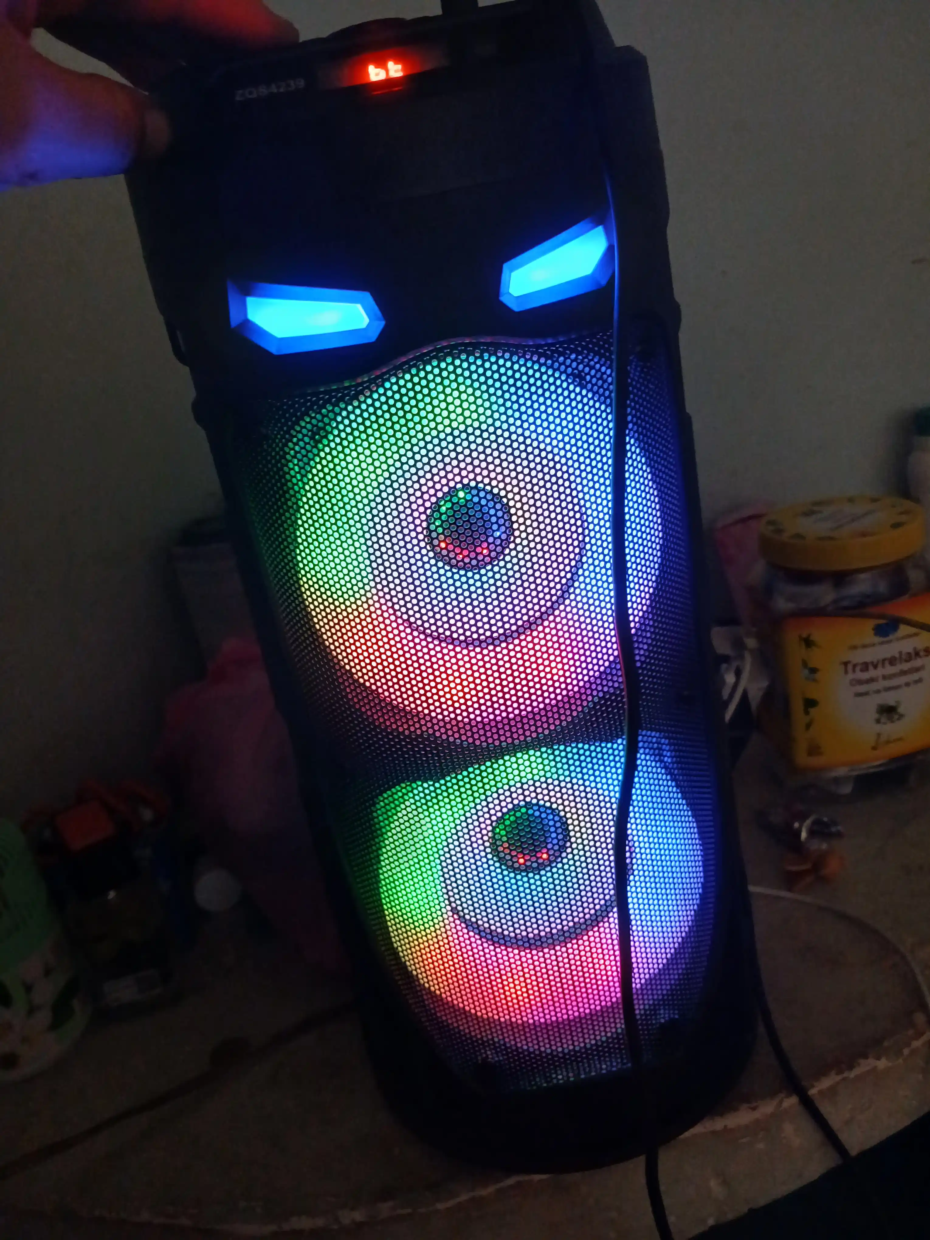 Portativ karaoke dinamik, simsiz Bluetooth, ushlagichli, stend bilan yurish uchun