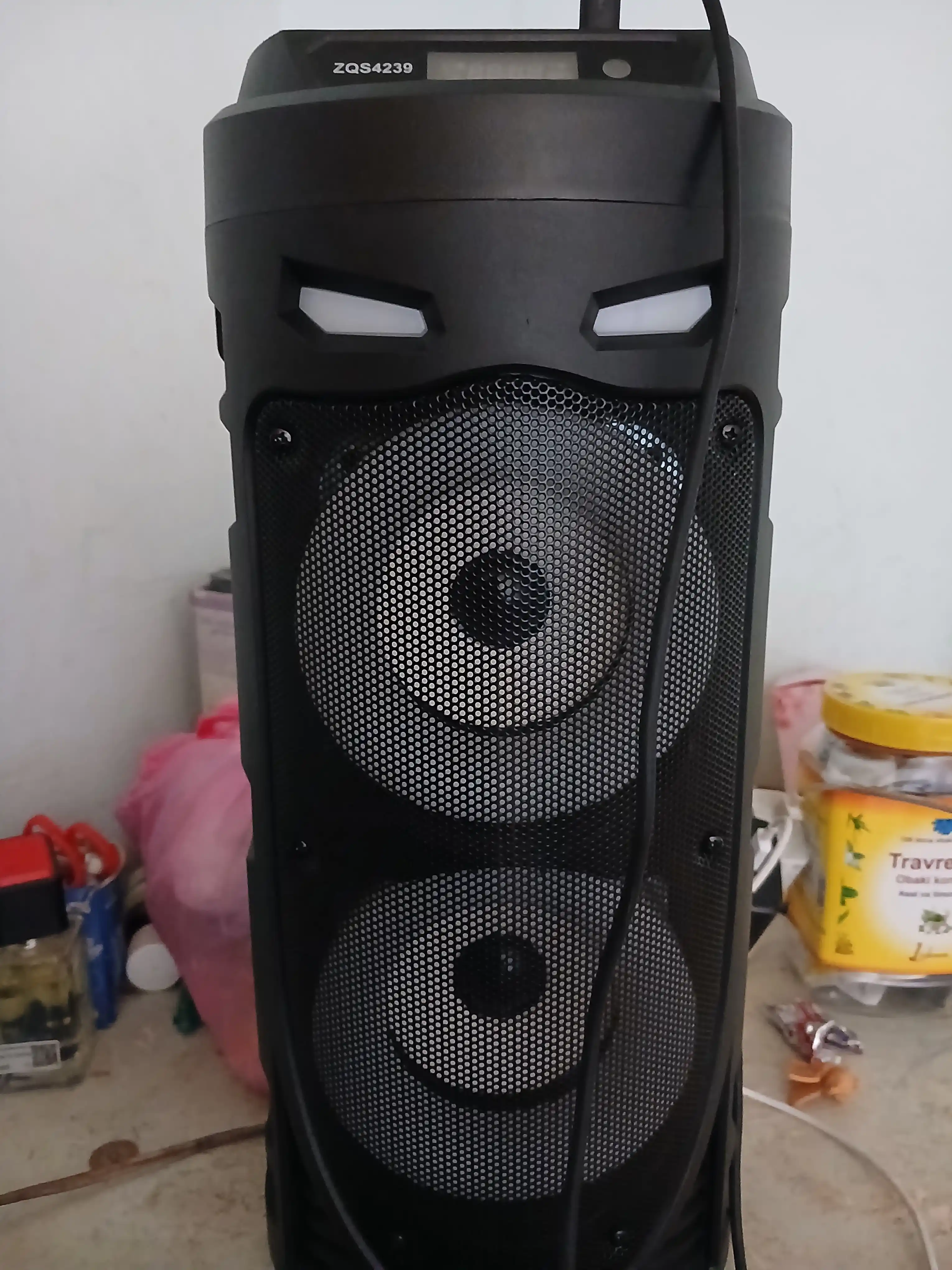 Portativ karaoke dinamik, simsiz Bluetooth, ushlagichli, stend bilan yurish uchun