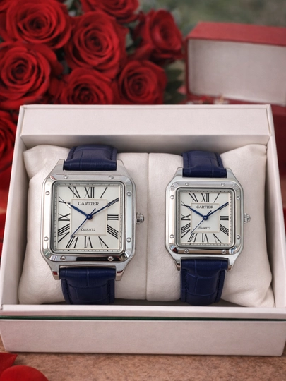Парные часы Cartier, часы Para, часы для влюбленных, подарок на 14 февраля — AYMAN-SEVGISOAT-ГОЛУБ