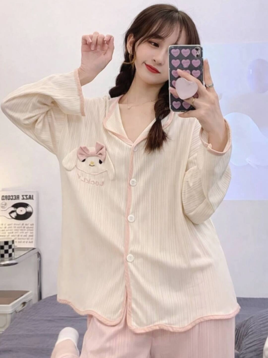 Ayollar yumshoq pijamasi, ikki qismli tungi kiym, razmer S-XL