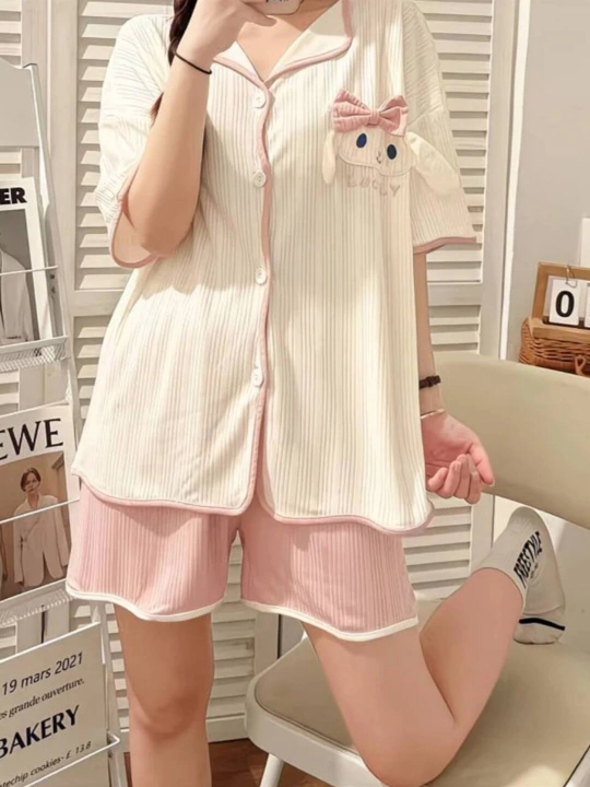 Ayollar yumshoq pijamasi, ikki qismli tungi kiym, razmer S-XL