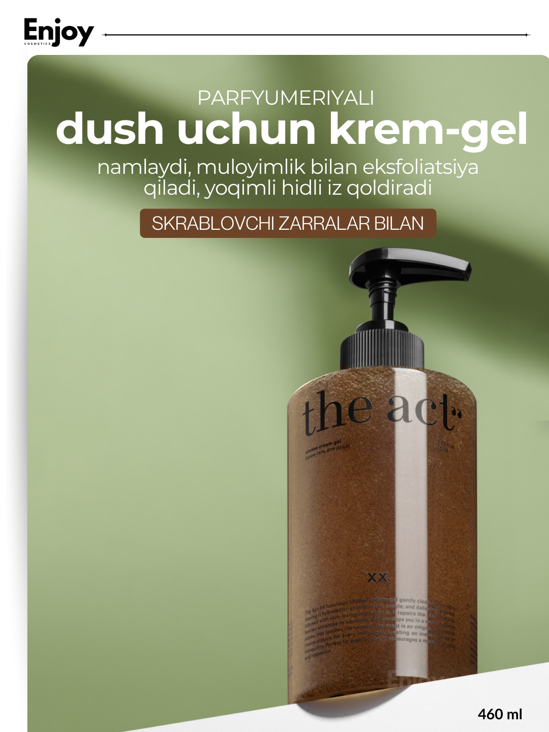 Dush uchun gel yog‘ The Act, namlovchi, skrabiruyushchi, erkaklar uchun, sovg'a to'plami
