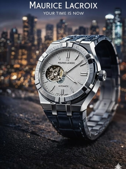 Мужские наручные часы Maurice Lacroix Automatic — IWATCHE-260W388-СЕРЫЙ