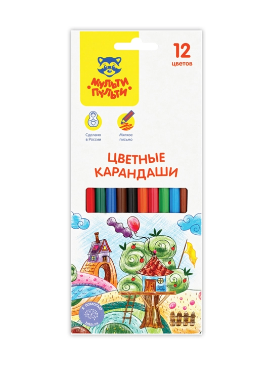 Rangli qalamlar Multi-Pulti "Neveroyatnye priklyucheniya", 12 rang olti burchakli,CP_41048 - 