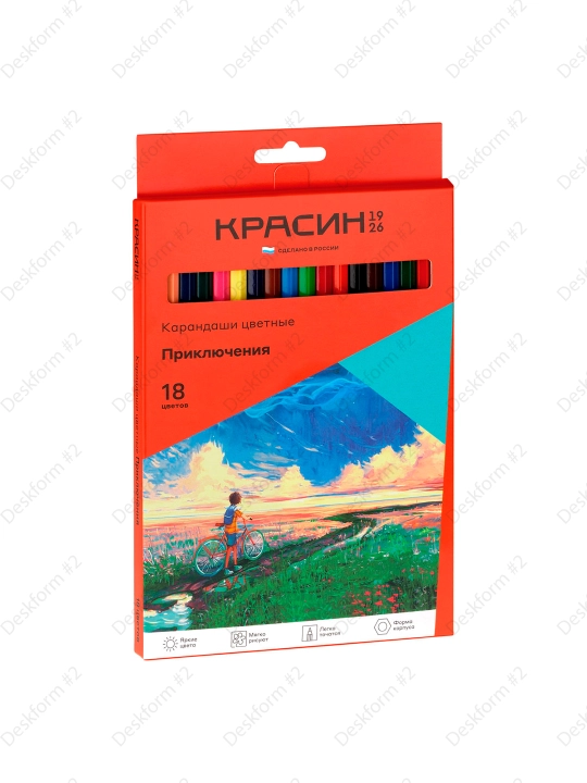 Rangli qalamlar Krasin "Priklyucheniya," KR-180200, 18 rangli