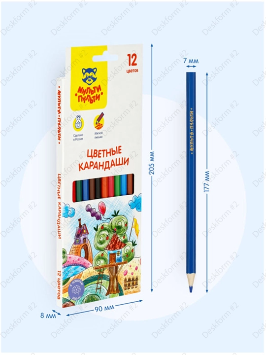 Rangli qalamlar Multi-Pulti "Neveroyatnye priklyucheniya", 12 rang olti burchakli,CP_41048
