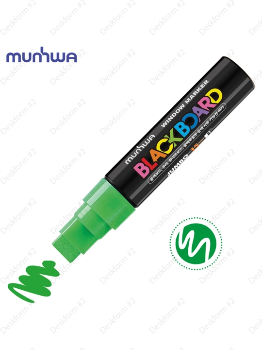 Bo'r markeri MunHwa "Black Board Jumbo" yashil, 15mm, suv asosida, JBM15-04