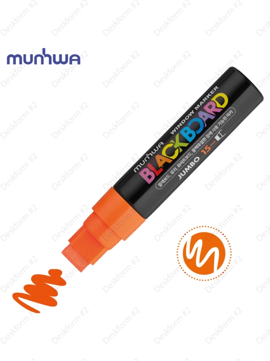 Bo'r markeri MunHwa "Black Board Jumbo" to'q sariq, 15mm, suv asosida, JBM15-11