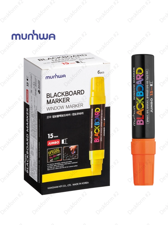 Bo'r markeri MunHwa "Black Board Jumbo" to'q sariq, 15mm, suv asosida, JBM15-11