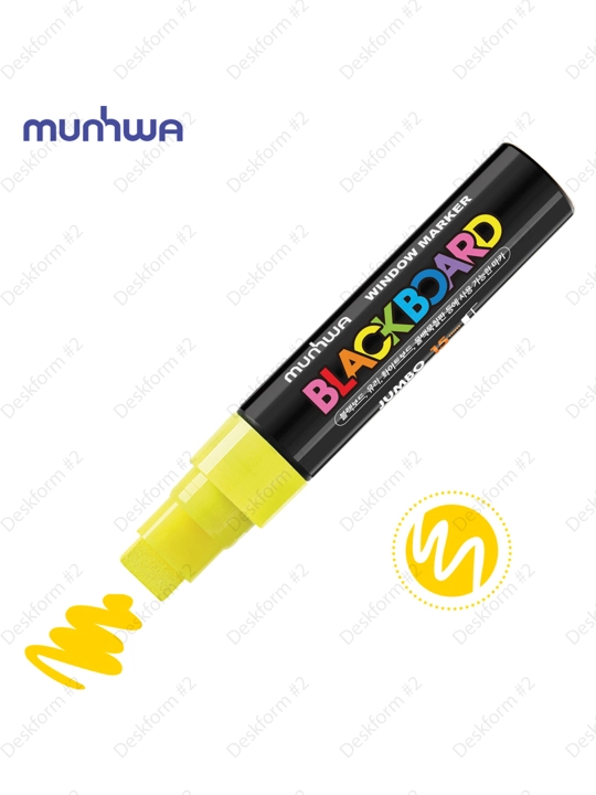 Bo'r markeri MunHwa "Black Board Jumbo" sariq, 15 mm, suv asosida, JBM15-08