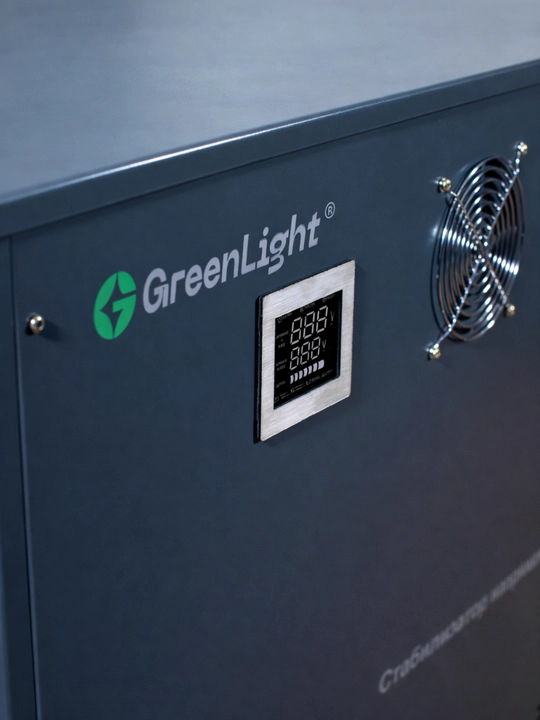 GreenLight 120 kVA uch fazali servo-privodli kuchlanish stabilizatori, 380 V, polga
