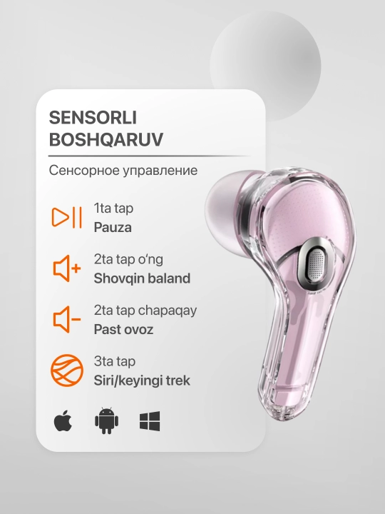 Ikkinchi avlod Bluetooth quloqliklar, shaffof dizayn