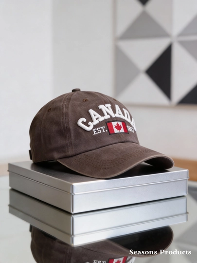 Canada unisex кепка – для мужчин и женщин, 100% хлопок и джинса, весна-лето — MAKTAAB-POLO27-КОРИЧН
