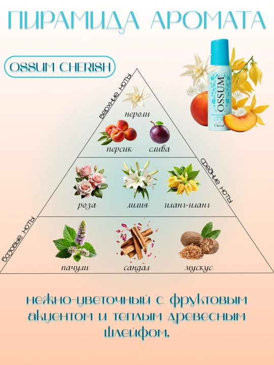 Ossum Cherish - женский парфюмированный спрей для тела, 120 мл