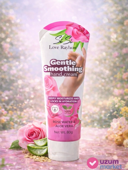 SiSi Love Rayhon Gentle Smoothing qo‘l kremi 80g Atirgul Shaftoli  Bug‘doy  Avokado & Asal - 
